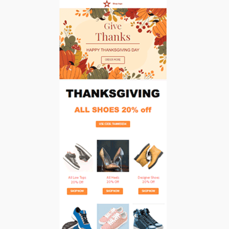 Happy Thanksgiving Shoe Sale